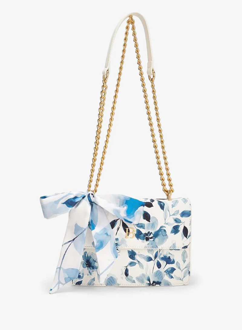 Flora Bella Floral Print Crossbody Bag with Scarf Detail