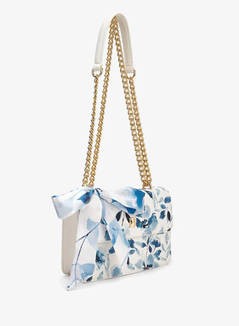 Flora Bella By Shoexpress BLUE Flora Bella Floral Print Crossbody Bag with Scarf Detail for Women | Best Price UAE