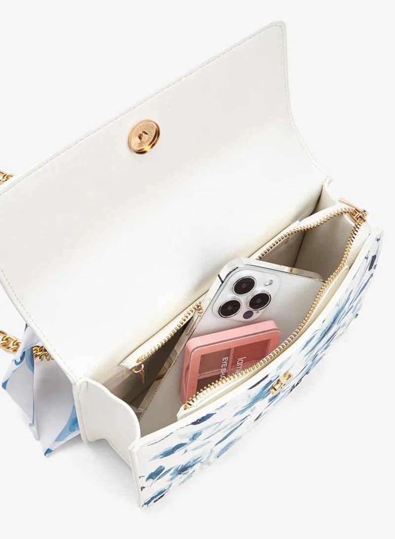 Flora Bella By Shoexpress BLUE Flora Bella Floral Print Crossbody Bag with Scarf Detail for Women | Best Price UAE