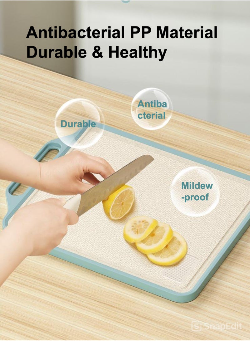 YooA Stainless Steel & Wheat Straw Double-Sided Cutting Board, Non- deformable Anti-skid Easy-to-Clean Odorless Chopping Board for Meat, Cheese, Vegetables, Fruits, Pastry, Pizza (39*29cm)  - Image 4