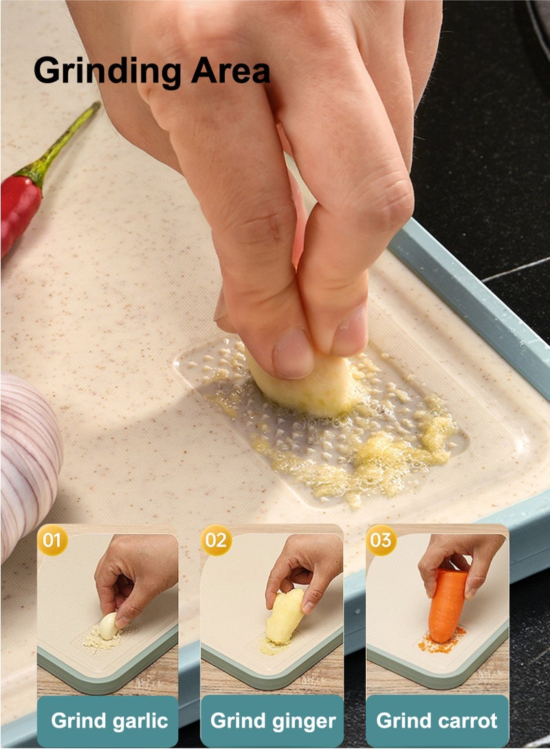 YooA Stainless Steel & Wheat Straw Double-Sided Cutting Board, Non- deformable Anti-skid Easy-to-Clean Odorless Chopping Board for Meat, Cheese, Vegetables, Fruits, Pastry, Pizza (39*29cm)  - Image 5