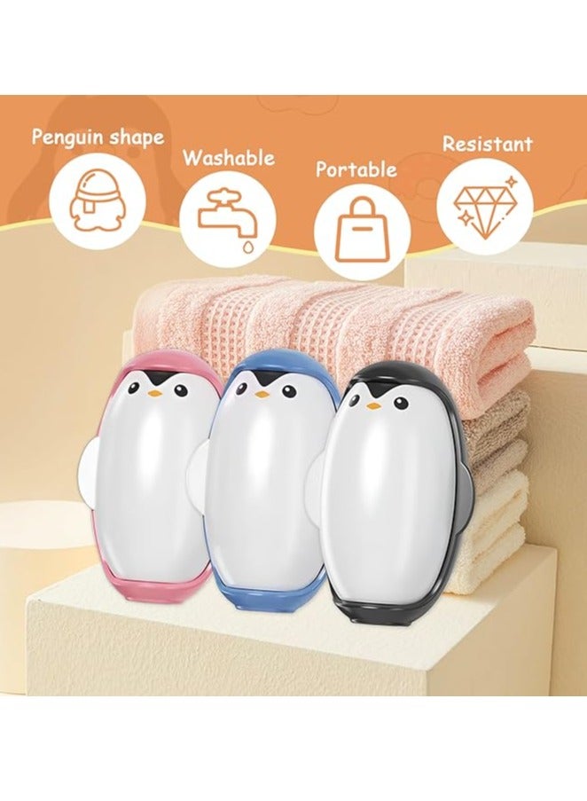 عبوة من 3 كرات لإزالة الوبر قابلة لإعادة الاستخدام على شكل بطريق، أداة إزالة شعر البطريق، مزيل الوبر اللاصق على شكل بطريق، بكرة إزالة شعر البطريق اللزجة، بكرة إزالة الوبر اللطيفة على شكل بطريق للحيوانات الأليفة، مزيل شعر الحيوانات الأليفة على شكل بطريق - Image 1