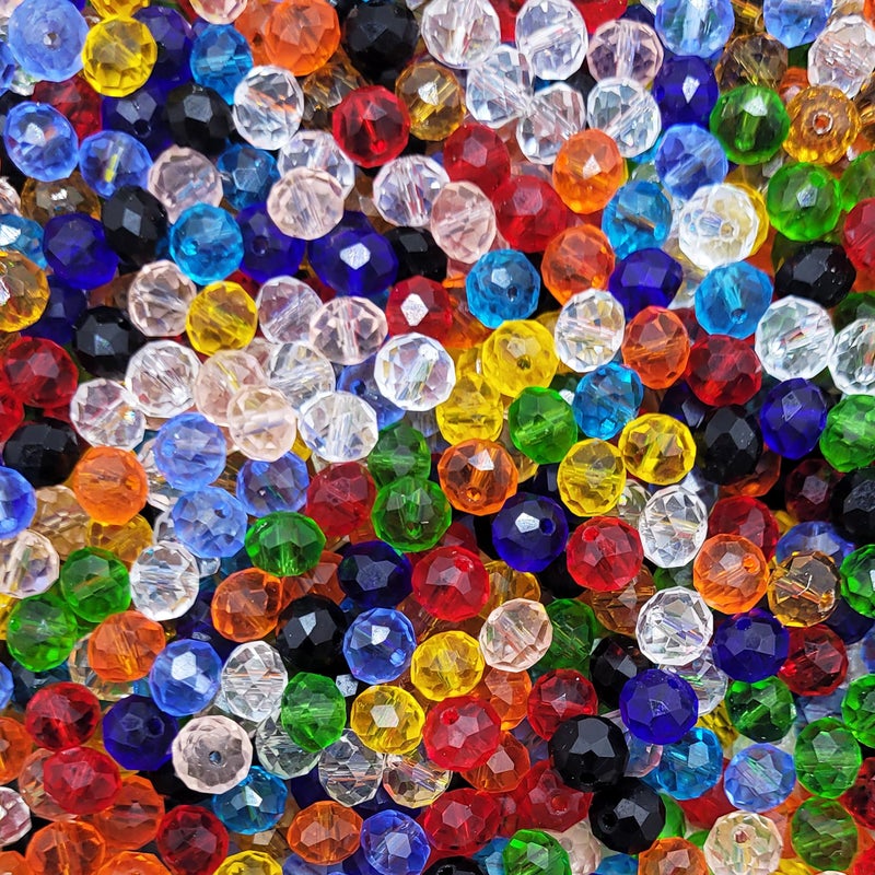 INDIKONB 8mm Glass Crystal Beads for Bracelets & Jewellery Making | Tyre Rondelle Transparent Beads for DIY Craft & Accessories (Multicolor) - Image 5