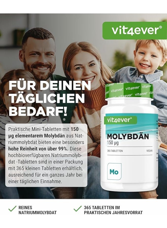 Vit4ever Molybdenum 150 µg – 365 Tablets – 12-Month Supply – Pure Sodium Molybdate – Essential Trace Element – High Dose – Vegan, supports vital enzymes in the body and enhances natural detoxification processes - Image 2