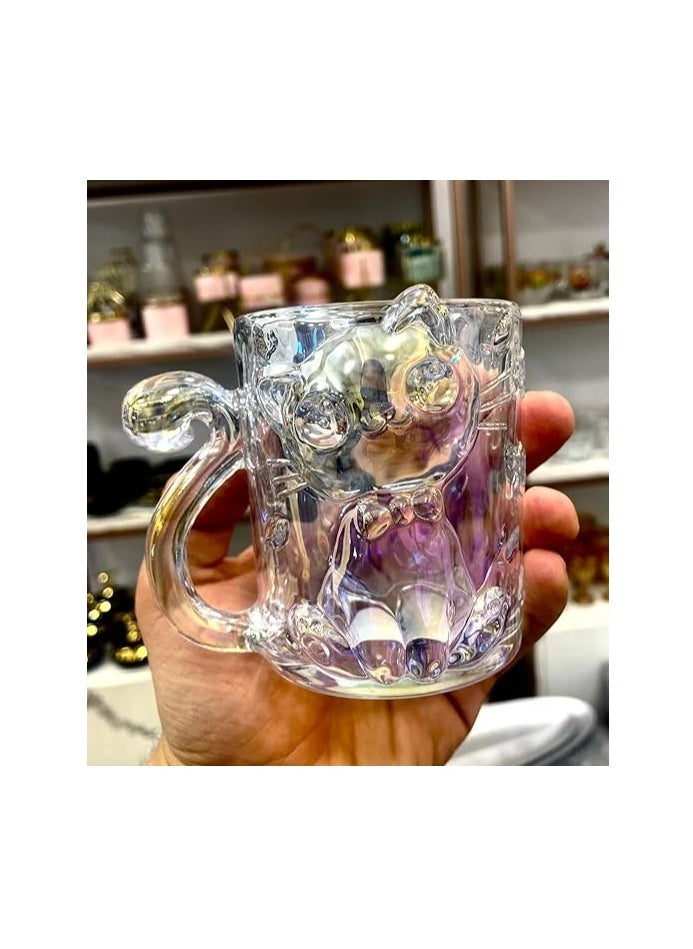 Generic - Glass Mug Cute Cat (Lucy) Shape Colorful Mug For Hot And Cold Drinks - Image 1