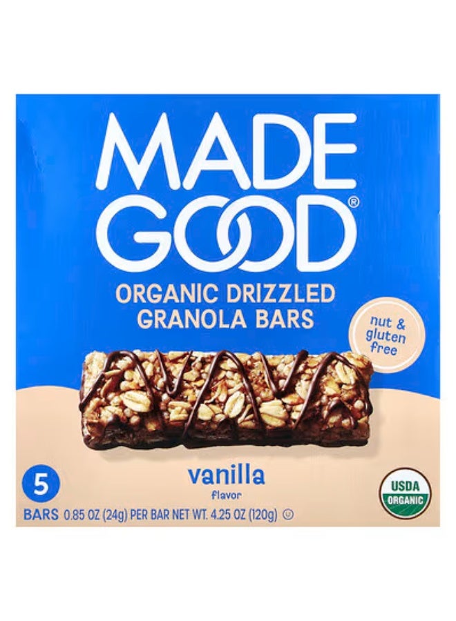 Made Good Chocolate Drizzled Granola Bar Vanilla Flavour 24g x5 Bars.