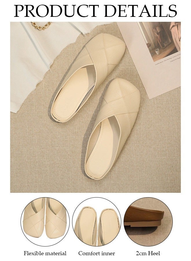 DUNISO Mule Slippers for Women Slingback Flat Pointed Mules Closed Toe Sandals Comfortable Women Slippers Backless Slip On Loafer Shoes - Image 3