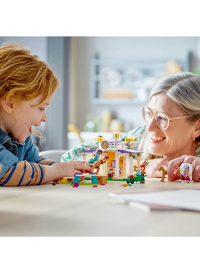 LEGO Friends Horse Training 41746 Building Toy Set; Creative Fun for Ages 4+; With 2 Mini-Dolls, Stable, 2 Horse Characters and Animal Care Accessories (134 Pieces)