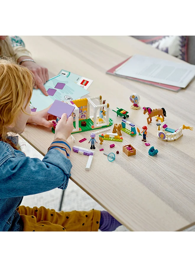 LEGO Friends Horse Training 41746 Building Toy Set; Creative Fun for Ages 4+; With 2 Mini-Dolls, Stable, 2 Horse Characters and Animal Care Accessories (134 Pieces)
