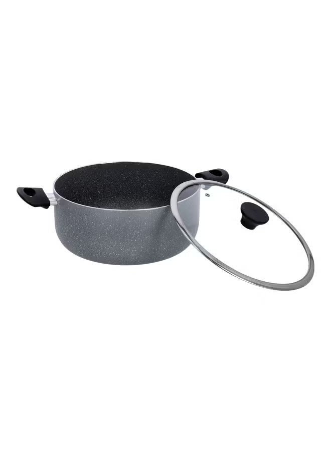 DELCASA Granite Coated Casserole With Glass Lid Multicolour 30x2.5x13cm - Image 2