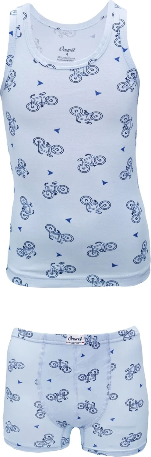 Onurel 5-Piece Boys Colorful Patterned Lycra Undershirt Boxer Set