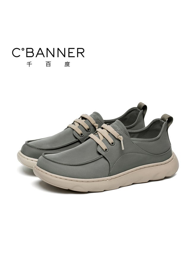 C.banner Lightweight Soft Foam Thick-soled Summer Men's Shoes Casual Canvas Shoes, Charcoal Gray, Size 39