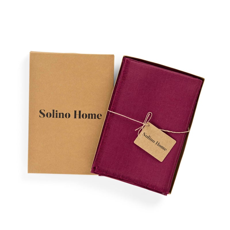 سولينو هوم Solino Home Fringe Linen Dinen Fackins 20 × 20 بوصة - 100 ٪ من المناديل القماشية النقية النقية من 4 - مصنوعة يدويًا وقابلة للغسل - Image 4