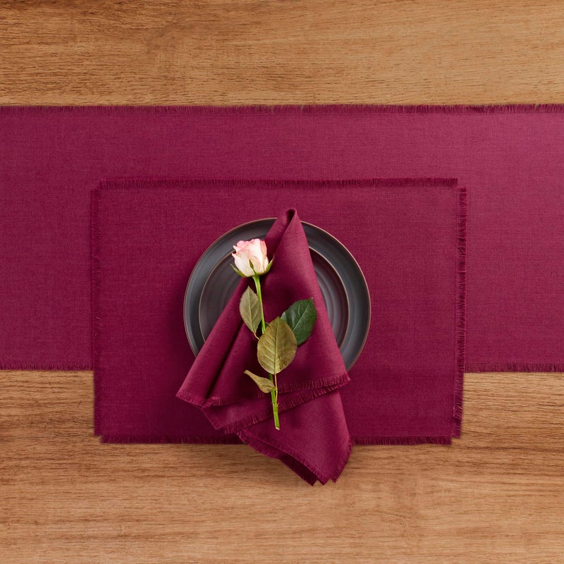 سولينو هوم Solino Home Fringe Linen Dinen Fackins 20 × 20 بوصة - 100 ٪ من المناديل القماشية النقية النقية من 4 - مصنوعة يدويًا وقابلة للغسل - Image 3