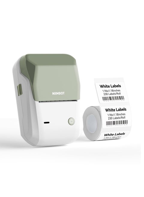 B1 Wireless Bluetooth Label Printer with 1 Roll 50*30mm White Label Sticker and USB Cable, Portable Inkless Thermal Label Maker, Great for Supermarket, Retail Store and Home Printing Barcodes