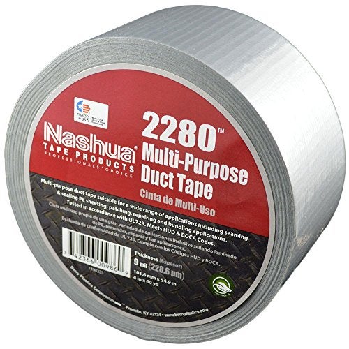 Nashua 2280 Silver Duct Tape, All Purpose, Water Resistant, 4 inch x 60 yds, 1 Roll - Image 2