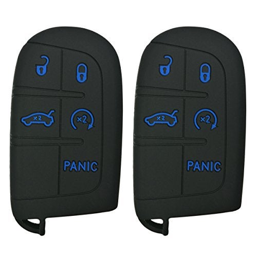 Coolbestda 2X Coolbestda Key Fob Protector Remote Cover Case Keyless Jacket for 2017 2018 2019 2020 2021 2022 2023 Jeep Grand Cherokee Compass Chrysler 300 200 Dodge Challenger Charger Dart Durango Journey - Image 1