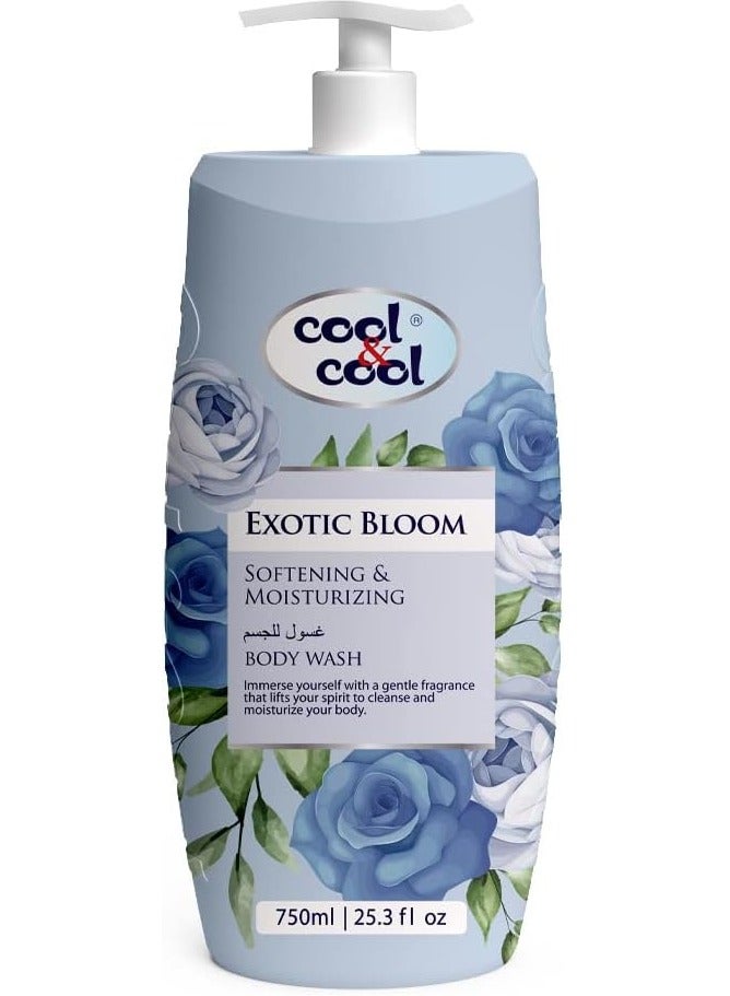 كول اند كول غسول الجسم كول آند كول إكزوتيك بلوم 750 مل - فيتامين هـ، مضاد للبكتيريا، تنعيم البشرة، ترطيب - Image 1