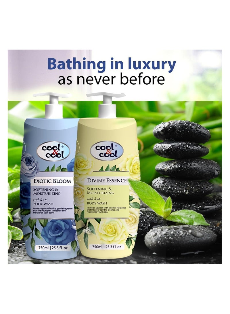 كول اند كول غسول الجسم كول آند كول إكزوتيك بلوم 750 مل - فيتامين هـ، مضاد للبكتيريا، تنعيم البشرة، ترطيب - Image 5