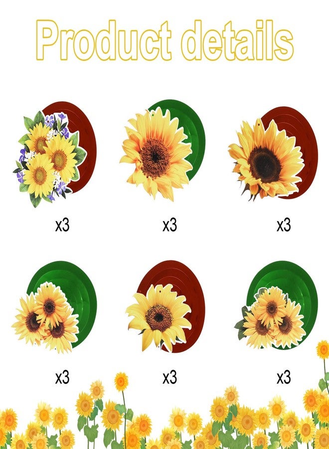 JOFONY 36 PCS Sunflower Hanging Swirls,6 Styles Sunflower Decorations Party Supplies Sun Flowers Party Foil Swirls Ceiling Wall Decor for Birthday Summer Themed Party Baby Shower Favor Supplies - Image 2
