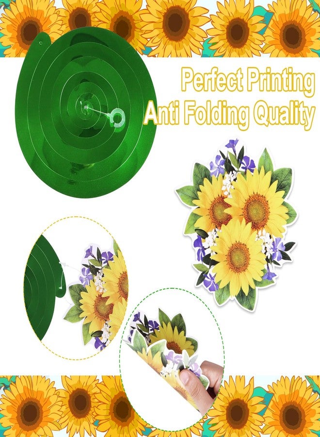 JOFONY 36 PCS Sunflower Hanging Swirls,6 Styles Sunflower Decorations Party Supplies Sun Flowers Party Foil Swirls Ceiling Wall Decor for Birthday Summer Themed Party Baby Shower Favor Supplies - Image 4