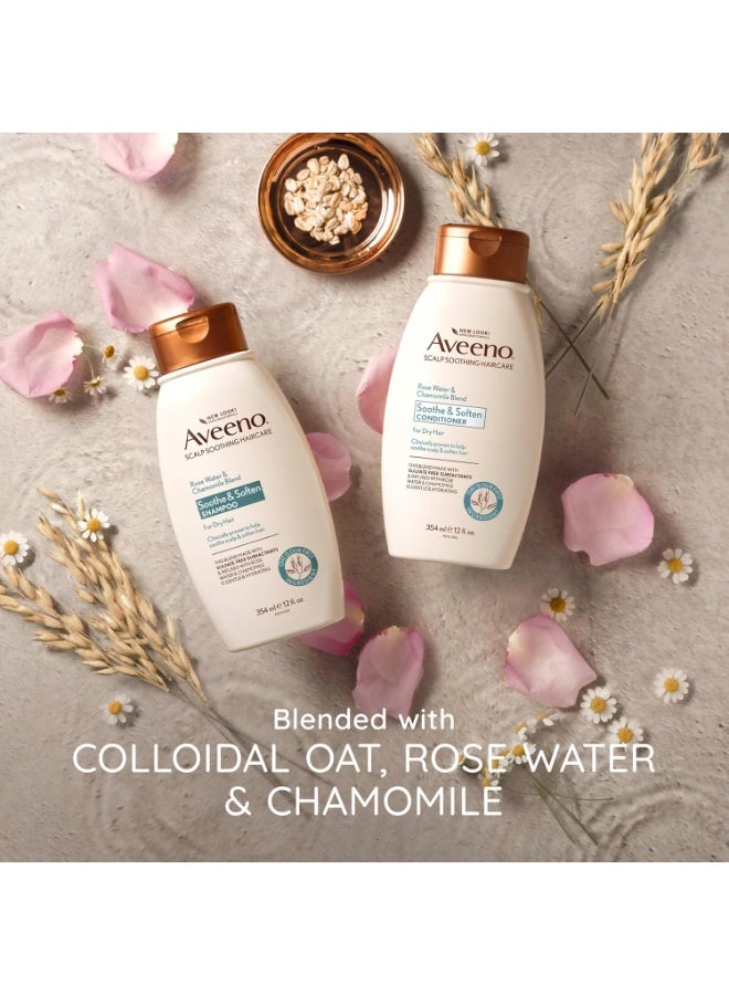 Aveeno Scalp Soothing Rose Water & Chamomile Blend Shampoo For Dry Hair & Soft, Sulfate Free Shampoo, 354ml - Image 4