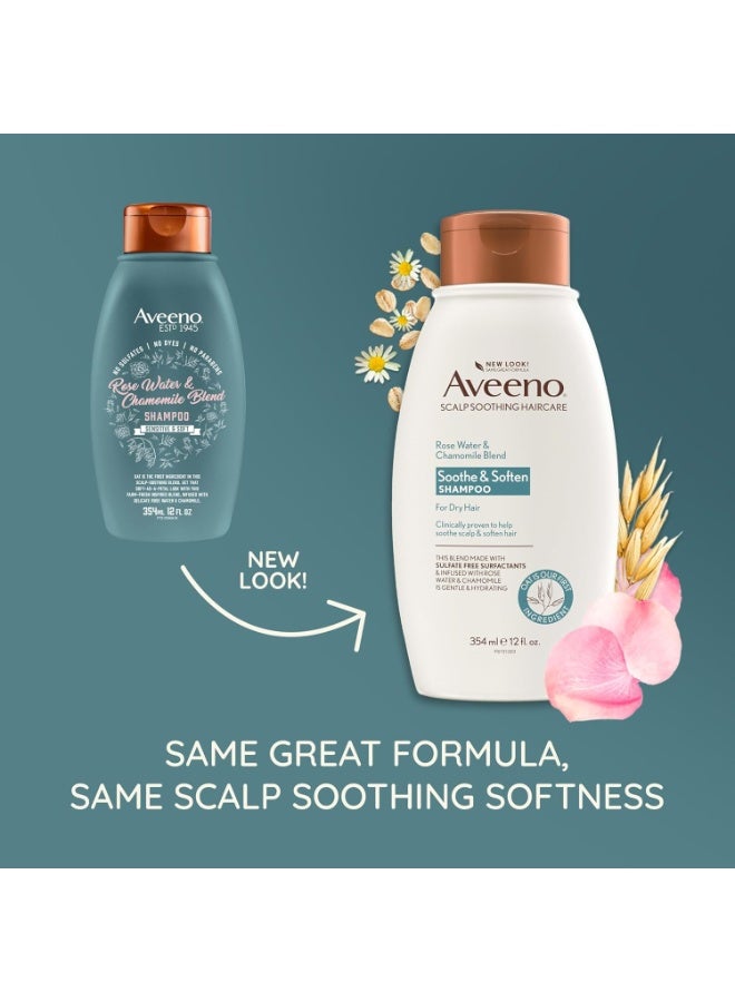 Aveeno Scalp Soothing Rose Water & Chamomile Blend Shampoo For Dry Hair & Soft, Sulfate Free Shampoo, 354ml - Image 2