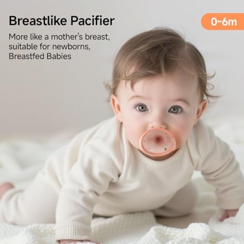 Garkoko Baby Pacifiers 0-6 Months, BPA-Free Silicone Nipple, Lightweight One-Piece Design, Set of 4, with a Pacifier Chain & Pacifier Case - Image 4