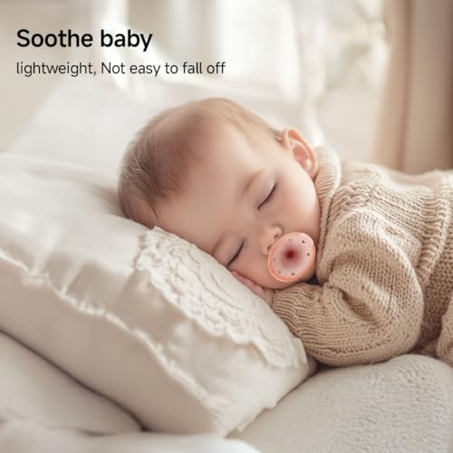 Garkoko Baby Pacifiers 0-6 Months, BPA-Free Silicone Nipple, Lightweight One-Piece Design, Set of 4, with a Pacifier Chain & Pacifier Case - Image 5