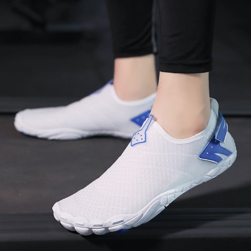 Generic New Large Size Outdoor Beach Swimming Shoes Drainage Quick-drying Non-slip Breathable Wading Shoes Tracing Shoes Fitness Yoga Shoes ZB02 White 