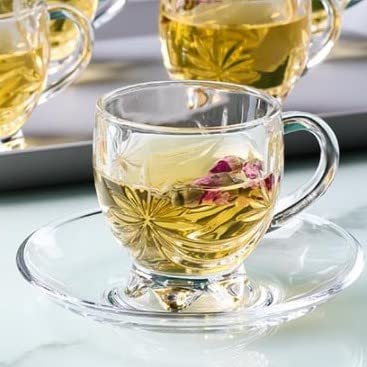 bellemax 200 ML Tea and Coffee Cup Glass Mug, Used for Tea, Coffee, Green Tea, Lemon Tea Cup Set of (6) - Image 5