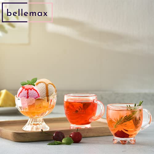 bellemax 200 ML Tea and Coffee Cup Glass Mug, Used for Tea, Coffee, Green Tea, Lemon Tea Cup Set of (6) - Image 3