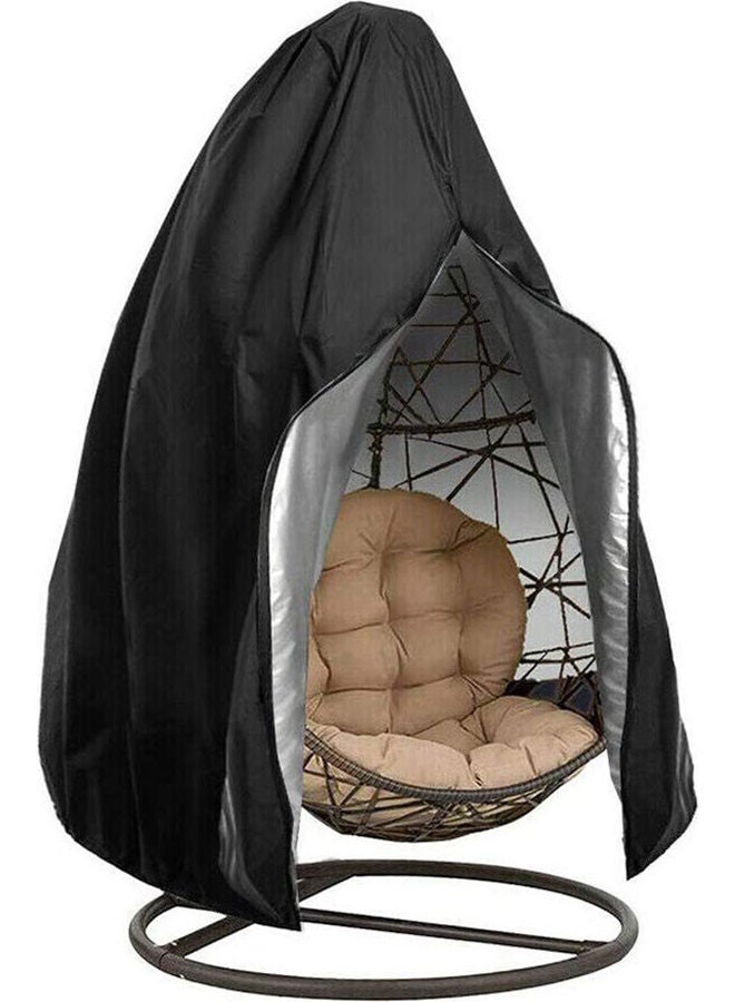 Chair Cover Anti-Dust Hanging Egg Chair Waterproof Anti UV Sun Rattan Seat Furniture Protector 210D Oxford with Zipper for Outdoor Swing Chair (Black)  - Image 1
