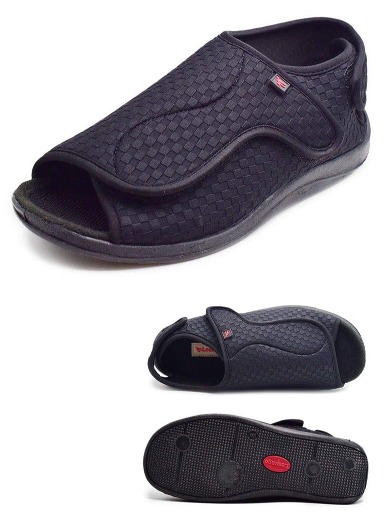 Lesvago Diabetic Shoes Adjustable Arthritis Edema Slippers for Elderly Extra Wide Width Open Toe Sandals  - Image 1