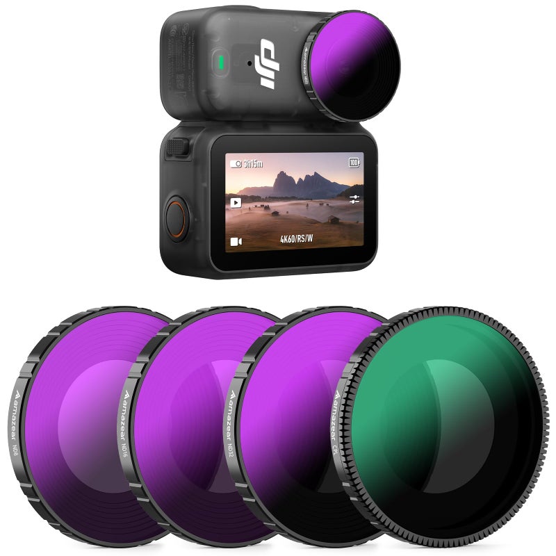 AMAZEAR ND Filters Set for DJI Osmo Nano Accessories CPL ND8 ND16 ND32 Replacement Lens Filters Kit 4 Pack Optical Glass HD Oil Resistant Easy to Use - Image 2