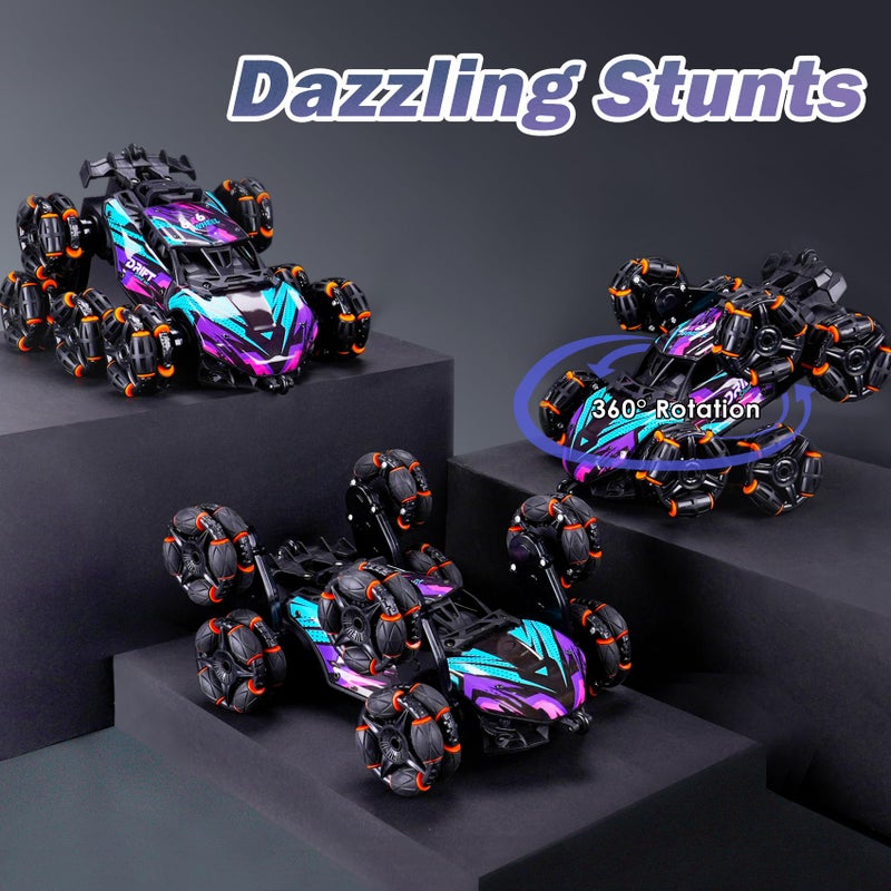 NEXBOX Cool 8 Wheels Hand Controlled RC Stunt Car Toys Xmas Gifts And Birthday Presents For Kids Gesture Sensing Remote Control Cars For Boys Age 5 7 8 10 11 12 Year Old - Image 5