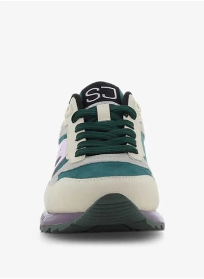 اس جي Women's Panelled Lace-Up Low Ankle Sneakers