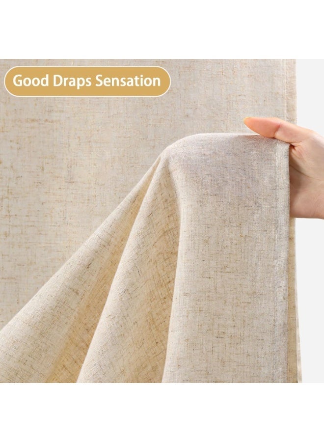 YOUWE7 Fabric Shower Curtain, Linen Textured Heavy Duty Polyester Cloth Shower Curtain Set with 12 Plastic Hooks, Hotel Luxury Waterproof Decorative Shower Curtains for Bathroom (Beige, 180×180cm) - Image 4