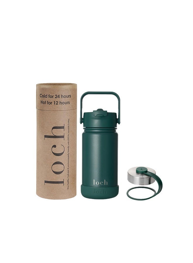 Loch 420ml (14 Oz) Monochrome Water Bottle Forest Green - Image 1