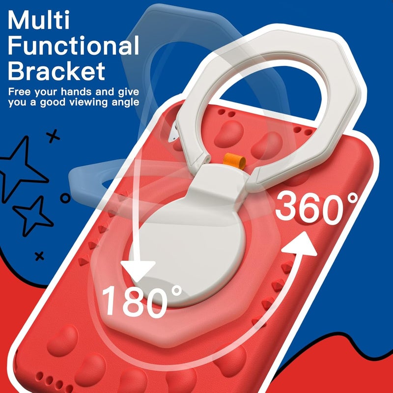 Jetech Kids Case For Ipad A16 11Th/10Th Generation 2025/2022 With 360 Degree Rotating Handle Stand, Shockproof Lightweight Tablet Cover With Pencil Holder Red - Image 3