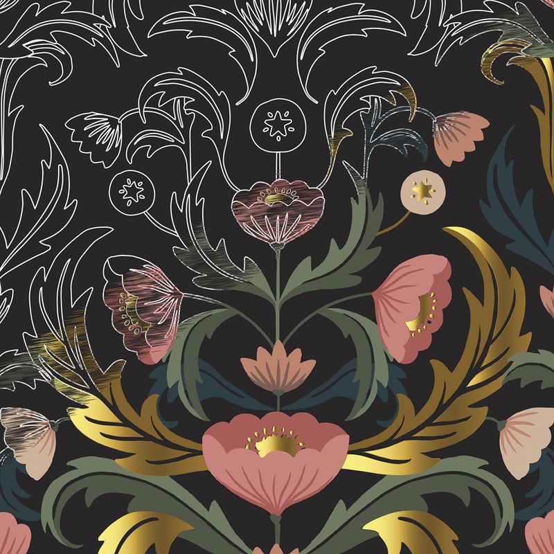 Brea Reese: Scratch Art Paper Pad - Fall Florals - 6 Designs, Guided Art, Metallic Accents, Stylus & Brush, Perforated 9x12 Pages, DIY Adult Craft - Image 5