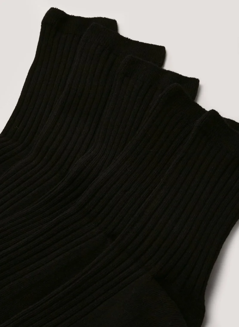 Matalan Kids 5 Pack Black Ribbed Socks