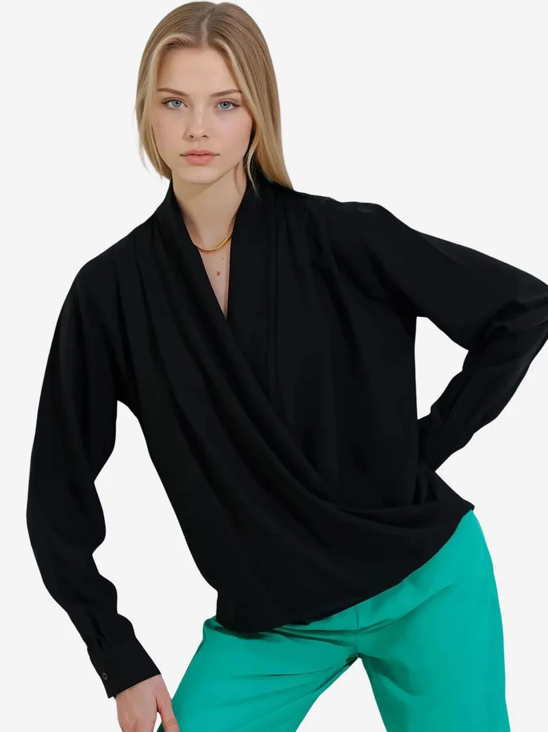 بيغ دارت BDART Shawl Collar Loose Fit Blouse