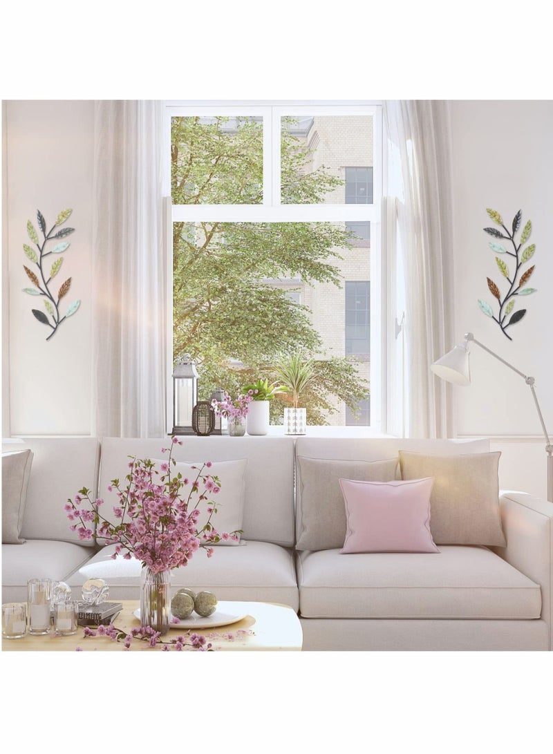 Captaintech Metal Tree Leaf Wall Decor(Multicolor 2 Pcs) - Image 3