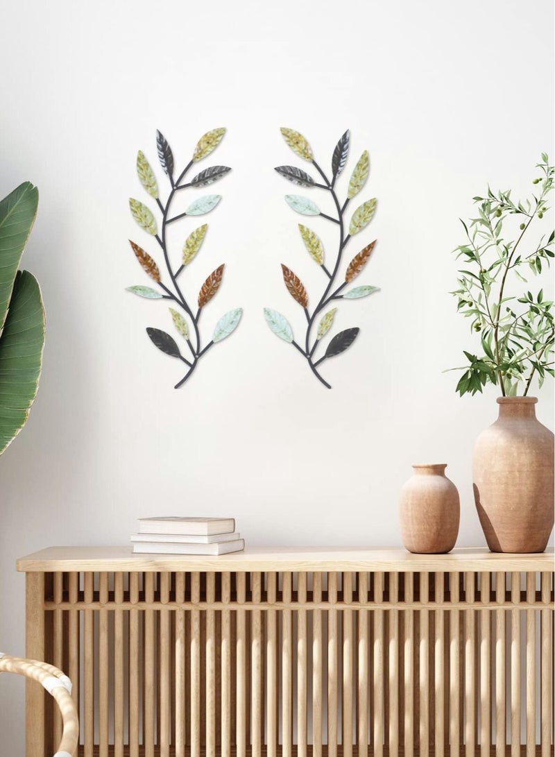 Captaintech Metal Tree Leaf Wall Decor(Multicolor 2 Pcs) - Image 4