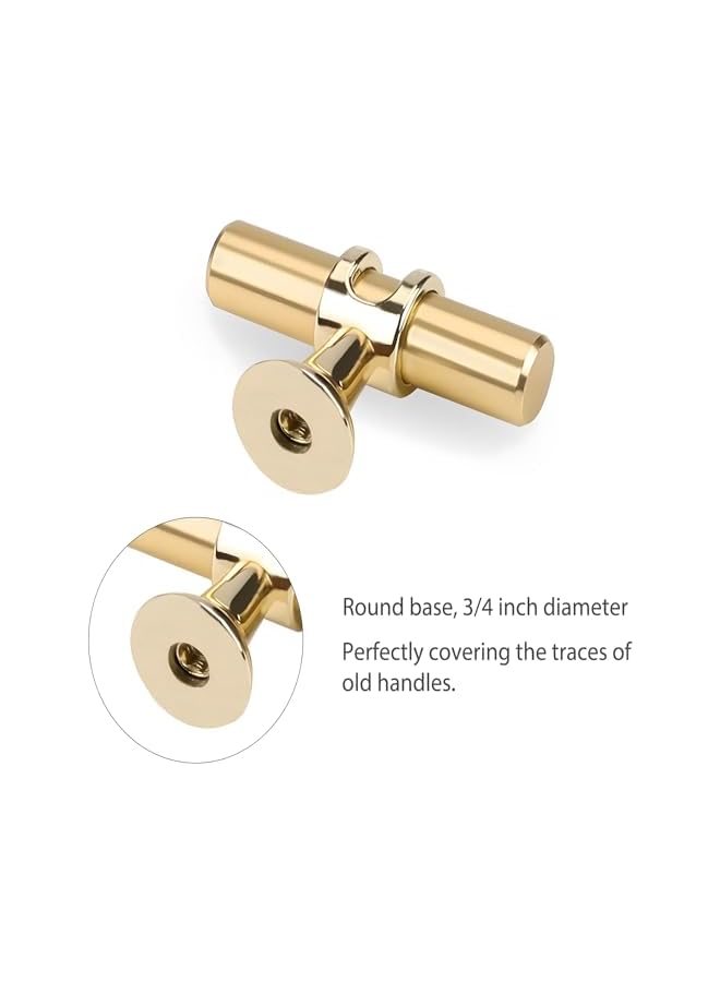 promass Gold Cabinet Knobs, 6 Pack Kitchen Cabinet Knobs With Screws, Single Hole Knob, Gold Dresser Knobs Easy Installation, Brushed Brass Cabinet Knobs for Kitchen Cupboard, Dresser, Closet Door - Image 3