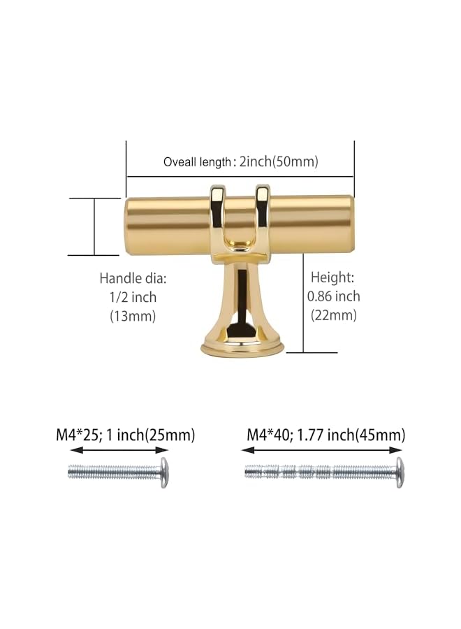 promass Gold Cabinet Knobs, 6 Pack Kitchen Cabinet Knobs With Screws, Single Hole Knob, Gold Dresser Knobs Easy Installation, Brushed Brass Cabinet Knobs for Kitchen Cupboard, Dresser, Closet Door - Image 5