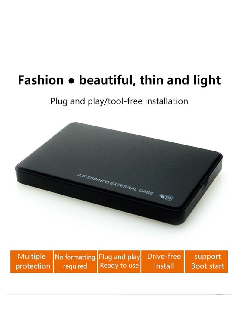 AROAQ - Enclosure Portable Mobile Hard Drive Cases for SSD External Storage With USB3.0/2.0 Cable ABS - Image 1