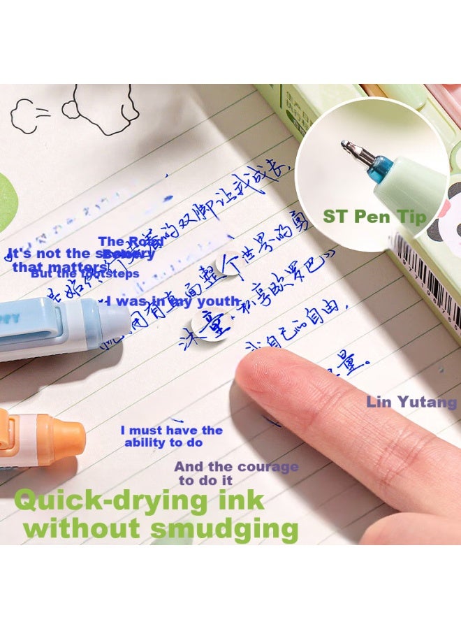 Kaba Bear Kabaxiong Erasable Gel Pen, Crystal Blue, Cute Soft Grip St Thermal Erasable 0.5Mm, For Elementary School Students, Animal Zoo 4-Pack - Image 5