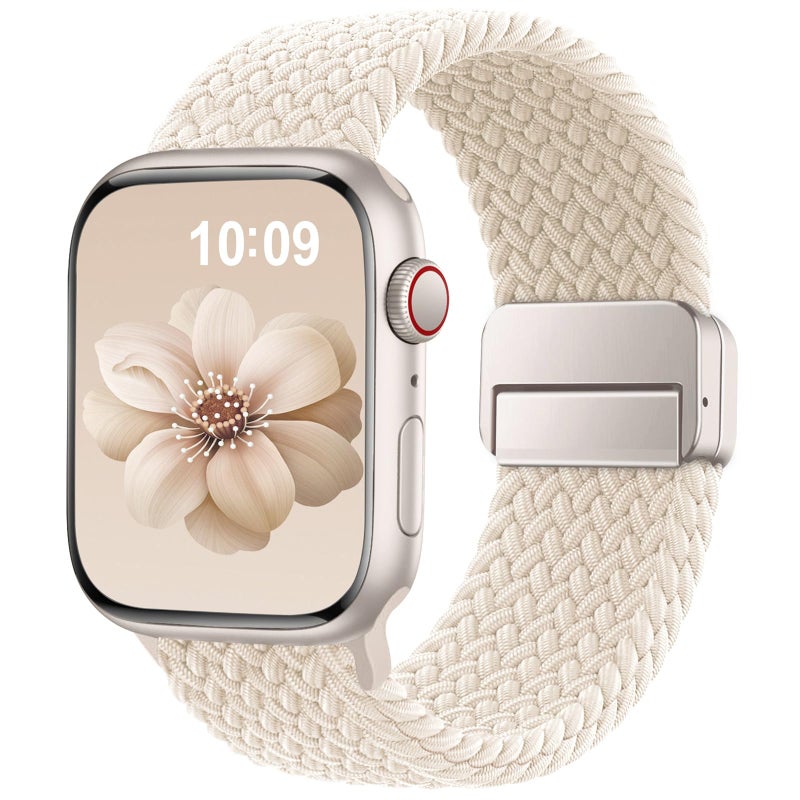 SuperNaNa Braided Stretchy Band Compatible with Apple Watch Bands 38mm 40mm 41mm 42mm 46mm 44mm 45mm 49mm for Women Men, Nylon Sport Strap Solo Loop for iWatch bands Series SE 11 10 9 8 7 6 5 4 3 Ultra 3 2 1 - Image 1